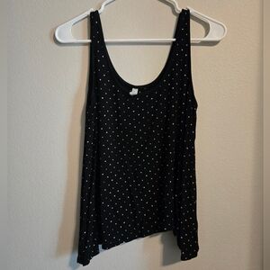 Black Polka Dot Scoop Neck Tank Top | Womens M